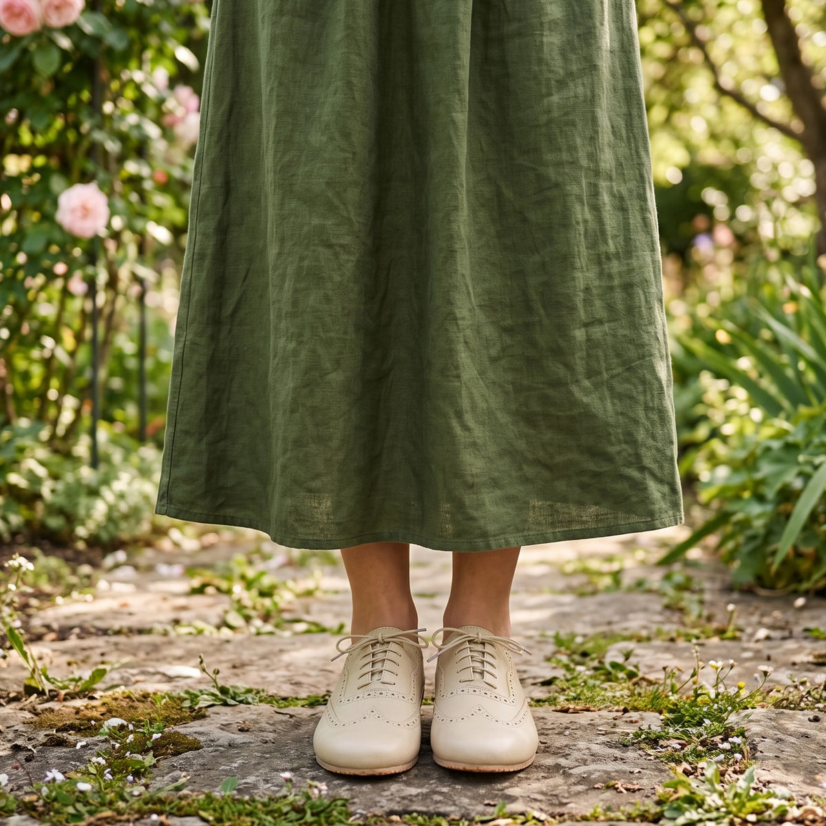 Smooth Barefoot Moccasin Shoes – Rubber Sole – Cream