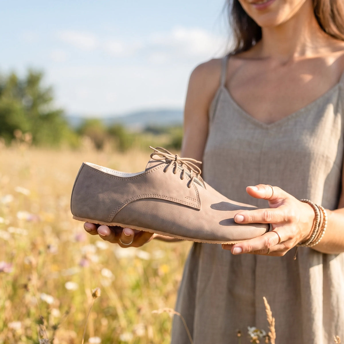 Crazy Barefoot Oxford Shoes – Rubber Sole – Undyed Crust