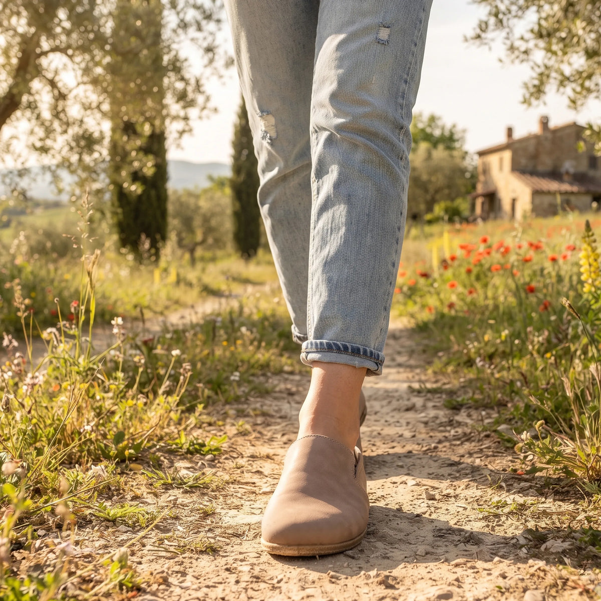 Crazy Barefoot Slip-On Shoes – Classic Sole — Leather Sole – Undyed Crust