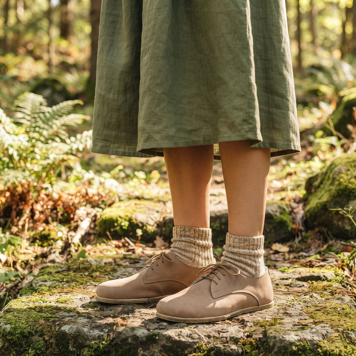 Crazy Barefoot Oxford Shoes – Classic Sole — Leather Sole – Undyed Crust