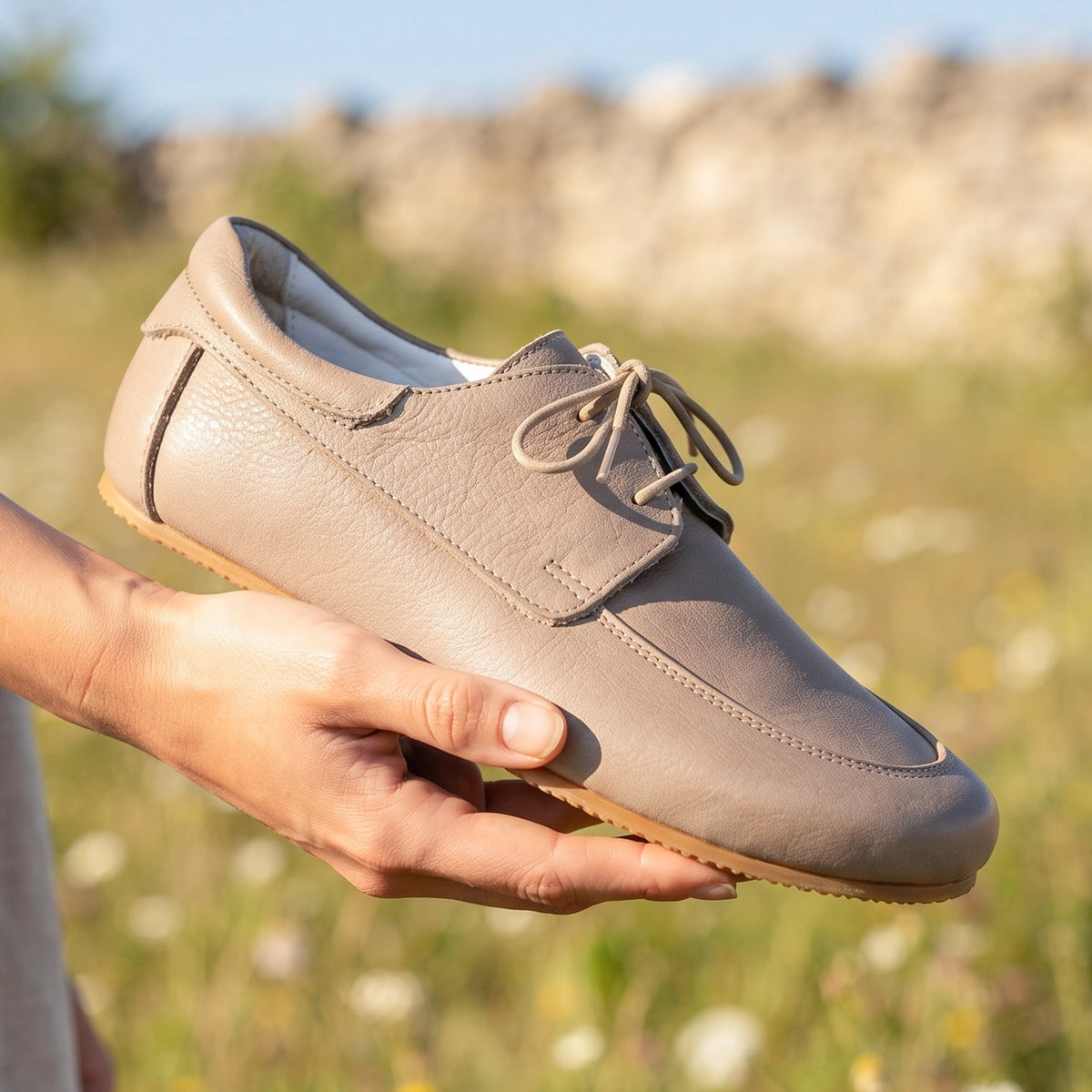 Crazy Barefoot Laces Penny Loafer Shoes – Rubber Sole – Undyed Crust