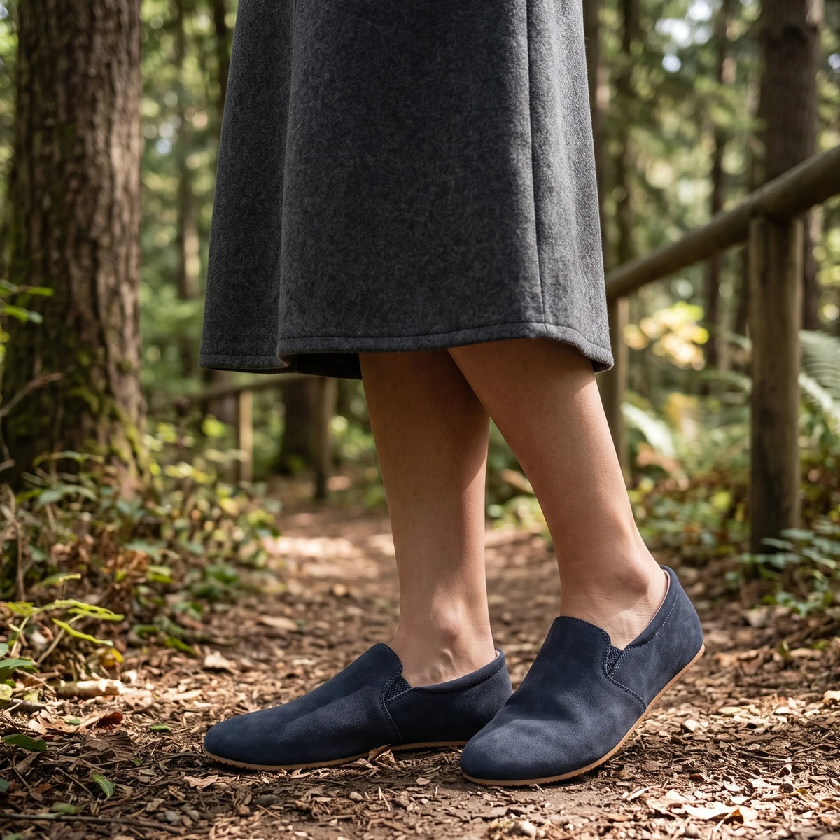 Crazy Barefoot Slip-On Shoes – Rubber Sole – Navy Blue