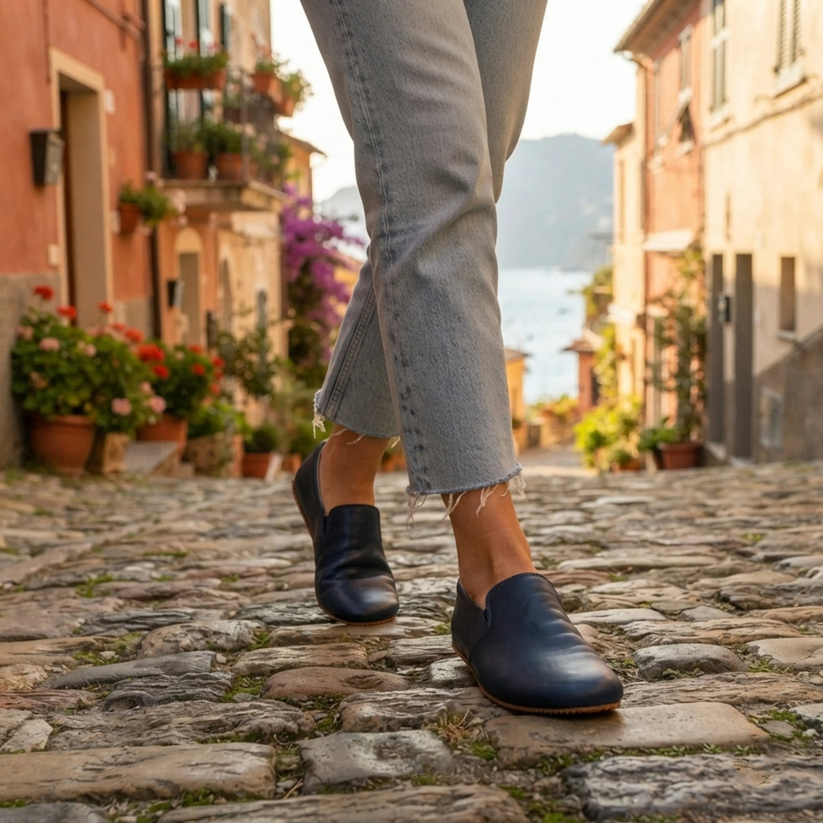 Smooth Barefoot Slip-On Shoes – Rubber Sole – Navy Blue