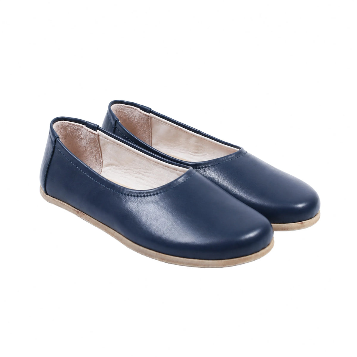 Smooth Barefoot Ballet Shoes – Classic Sole — Leather Sole – Navy Blue