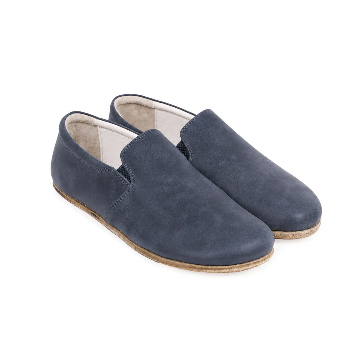 Crazy Barefoot Slip-On Shoes – Classic Sole — Leather Sole – Navy Blue
