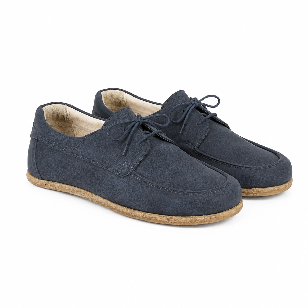 Crazy Barefoot Laces Penny Loafer Shoes – Classic Sole — Leather Sole – Navy Blue
