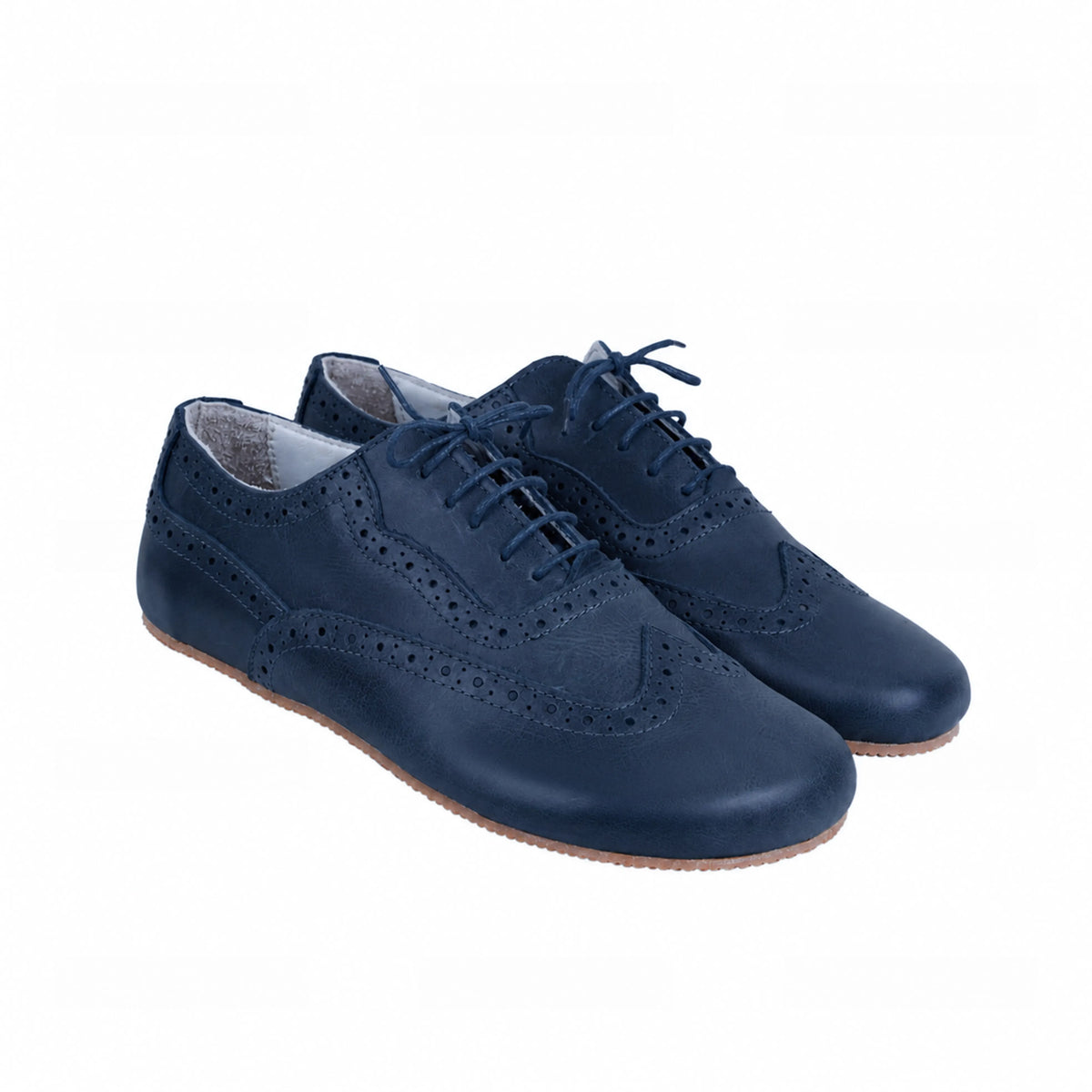 Smooth Barefoot Moccasin Shoes – Rubber Sole – Navy Blue