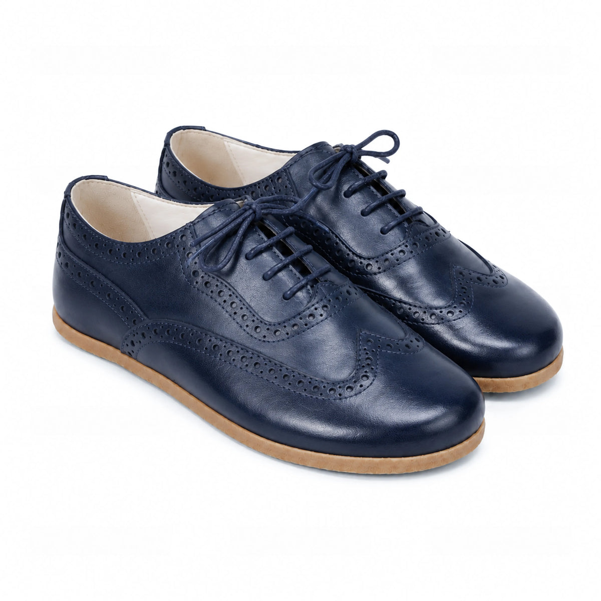 Smooth Barefoot Moccasin Shoes – Classic Sole — Leather Sole – Navy Blue