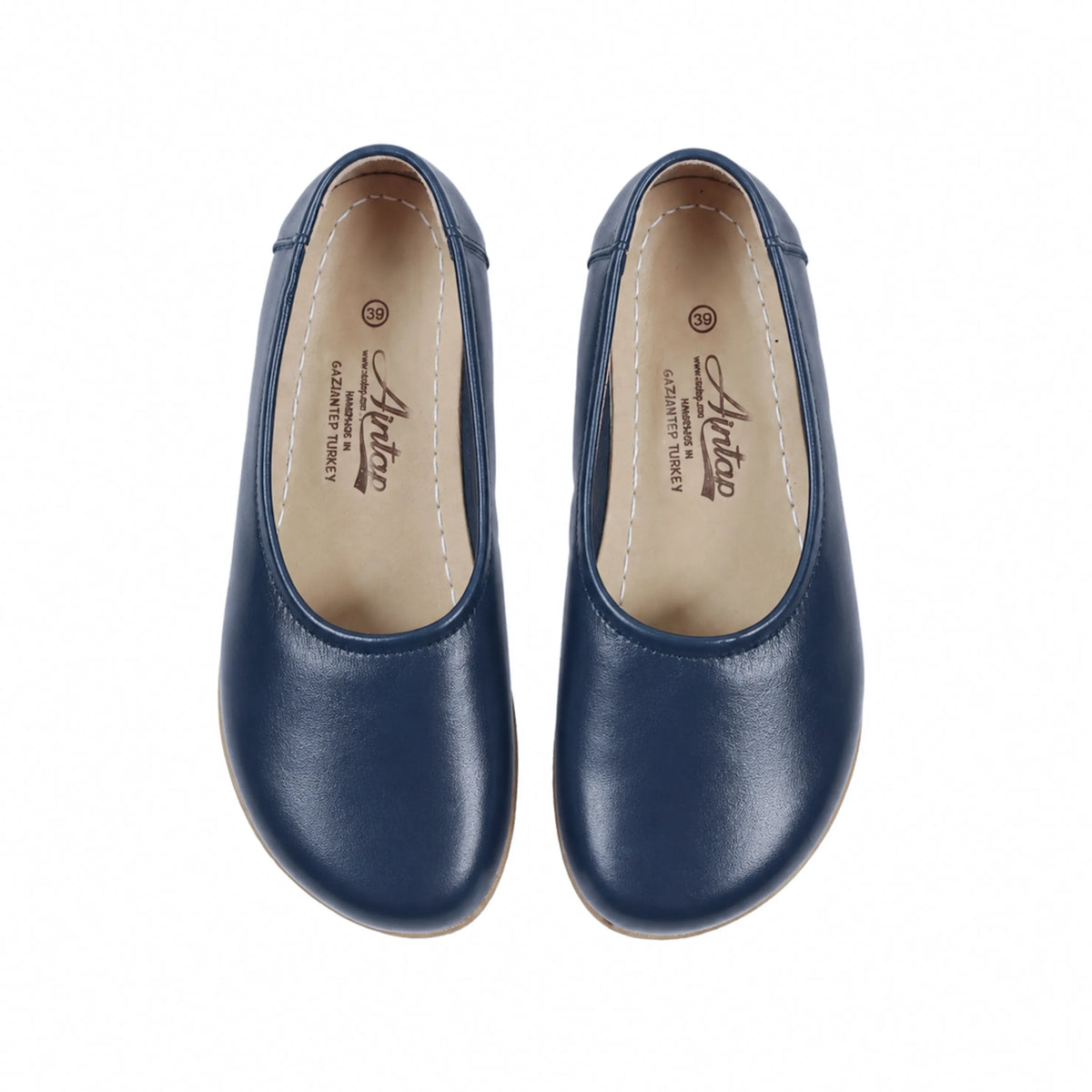 Smooth Barefoot Ballet Shoes – Classic Sole — Leather Sole – Navy Blue
