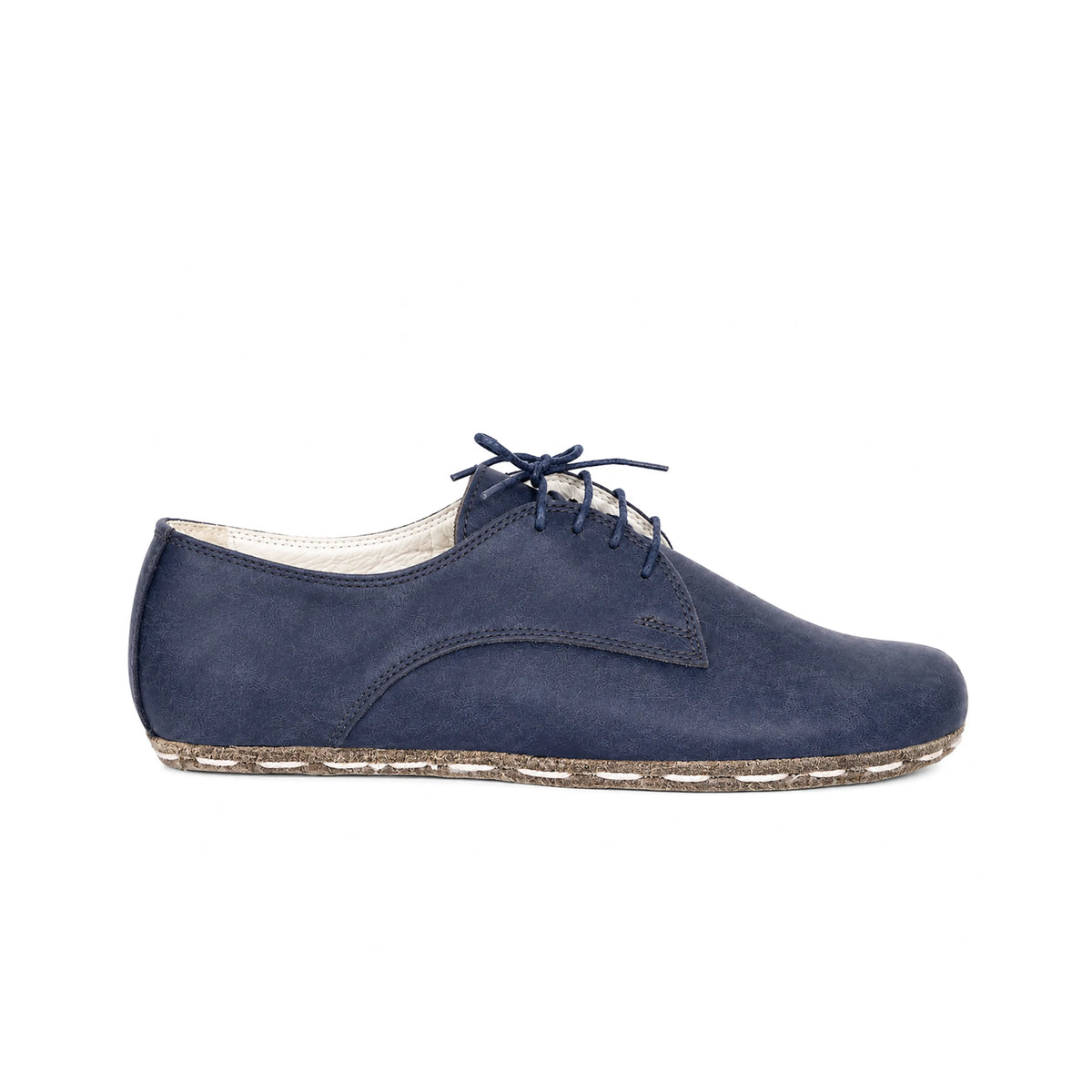Crazy Barefoot Oxford Shoes — Leather Sole – Navy Blue