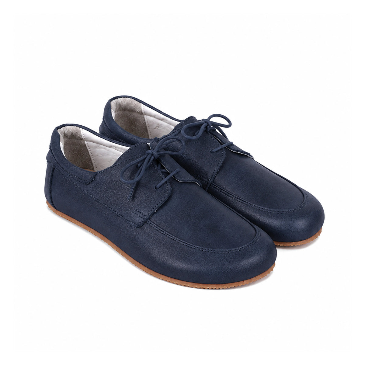 Crazy Barefoot Laces Penny Loafer Shoes – Rubber Sole – Navy Blue