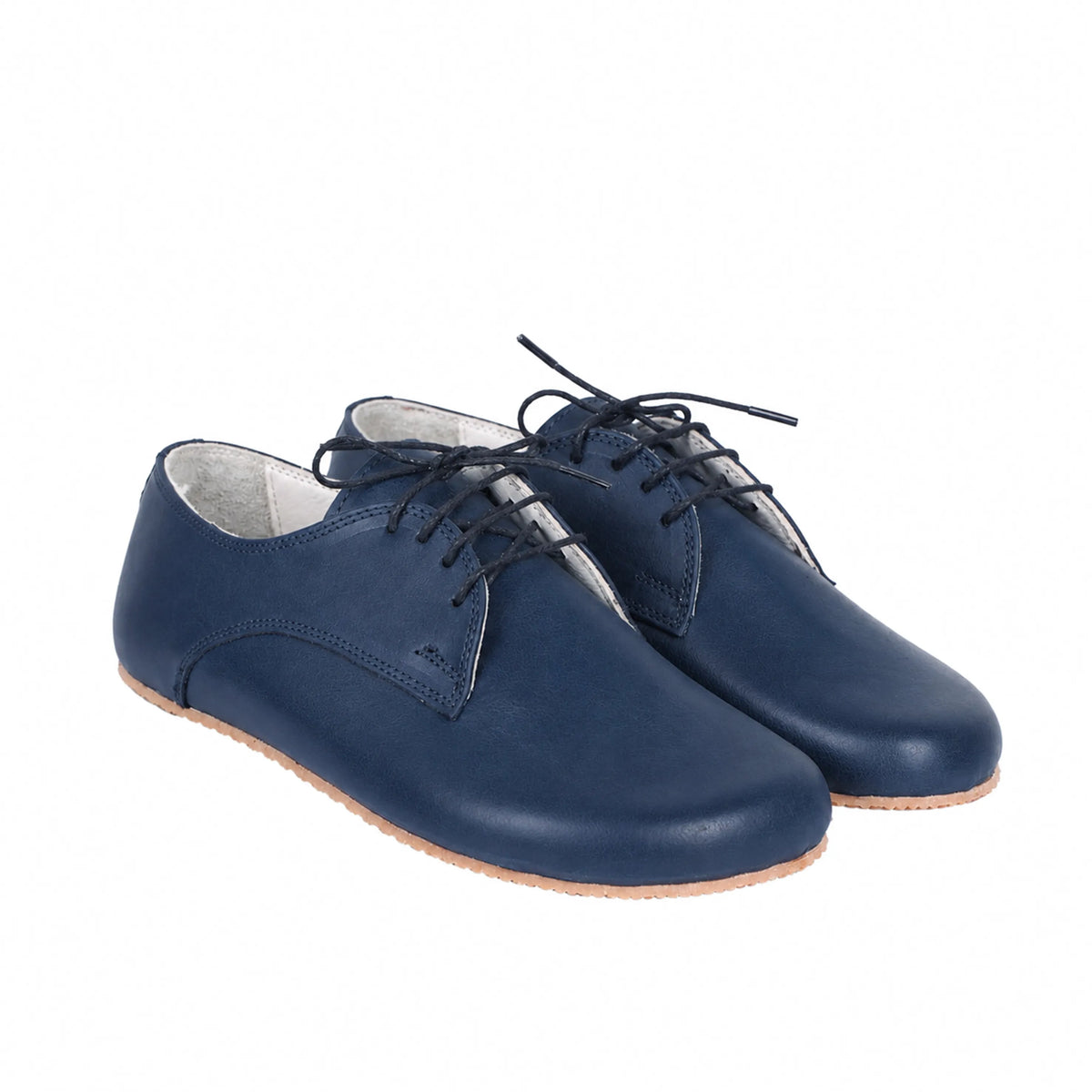 Smooth Barefoot Oxford Shoes – Rubber Sole – Navy Blue