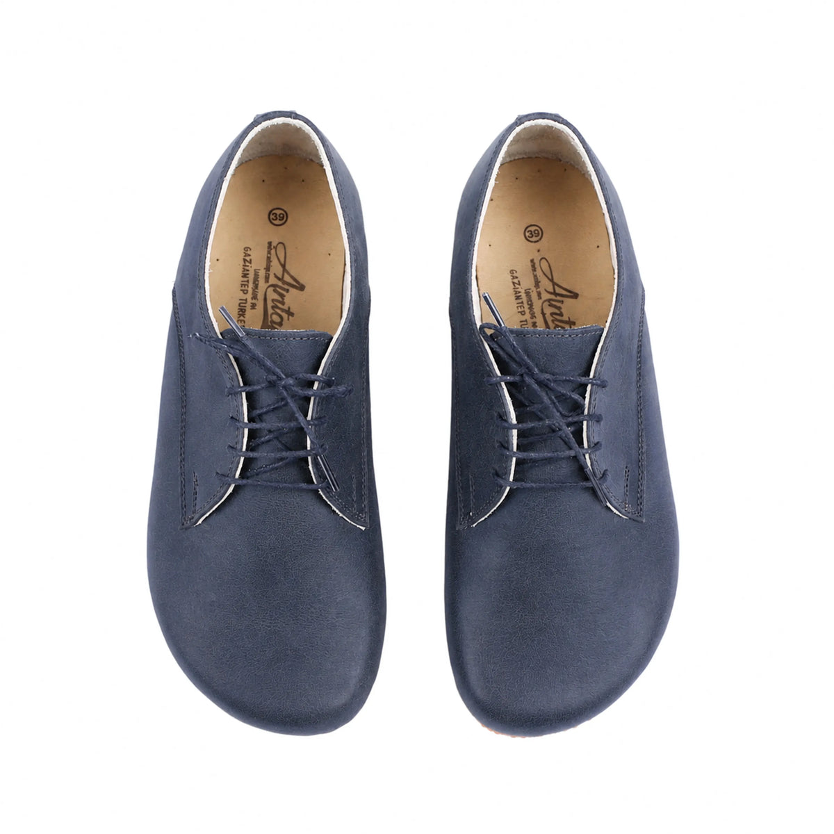 Crazy Barefoot Oxford Shoes – Classic Sole — Leather Sole – Navy Blue