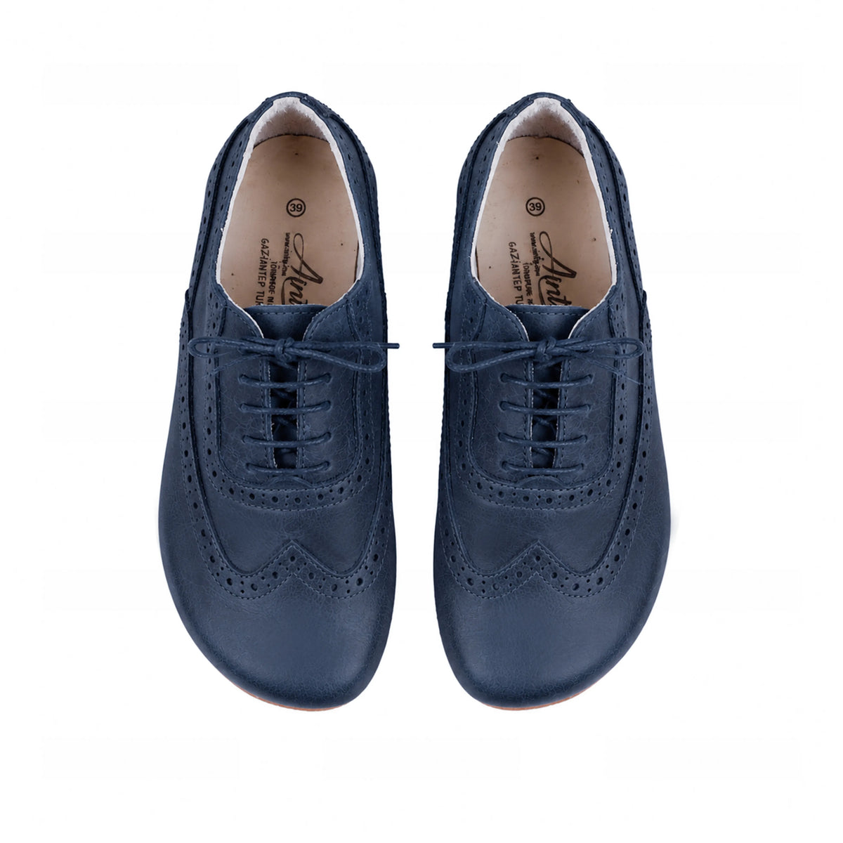 Smooth Barefoot Moccasin Shoes – Rubber Sole – Navy Blue