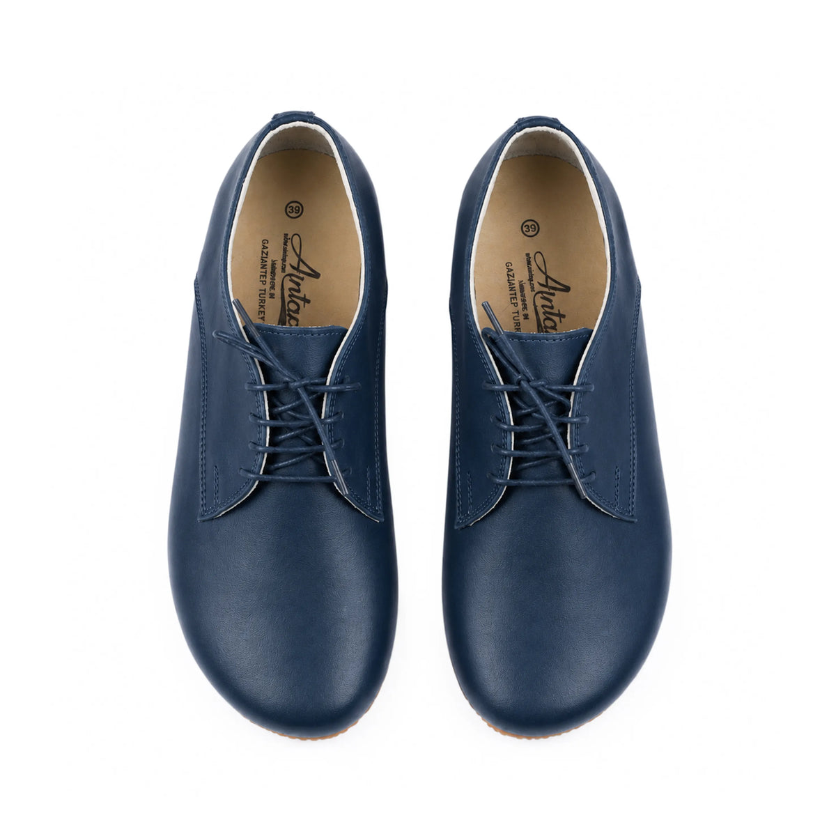 Smooth Barefoot Oxford Shoes – Rubber Sole – Navy Blue