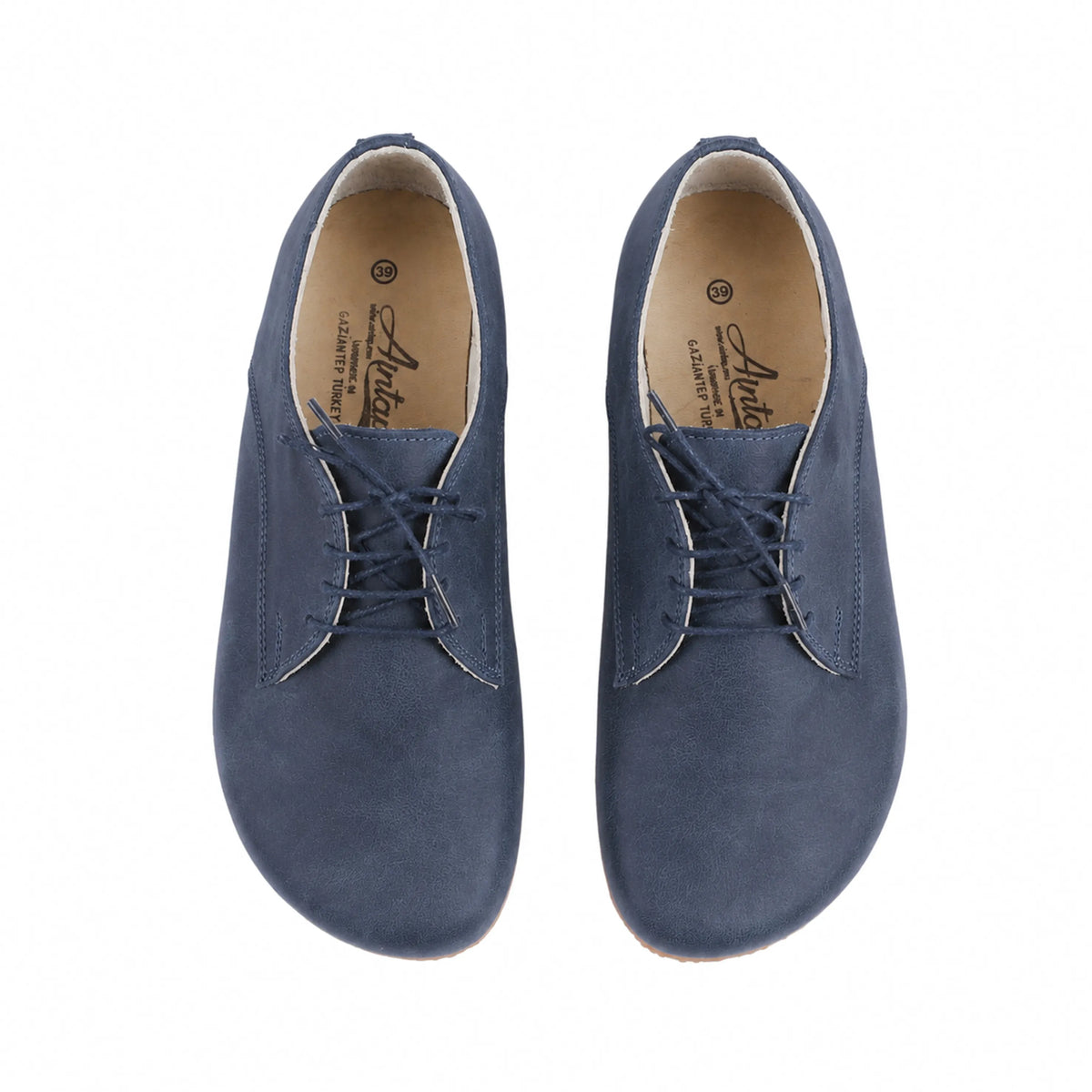 Crazy Barefoot Oxford Shoes – Rubber Sole – Navy Blue