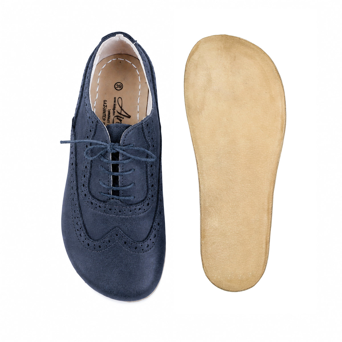 Crazy Barefoot Moccasin Shoes – Classic Sole — Leather Sole – Navy Blue