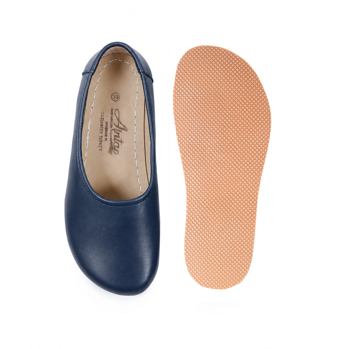 Smooth Barefoot Ballet Shoes – Rubber Sole – Navy Blue