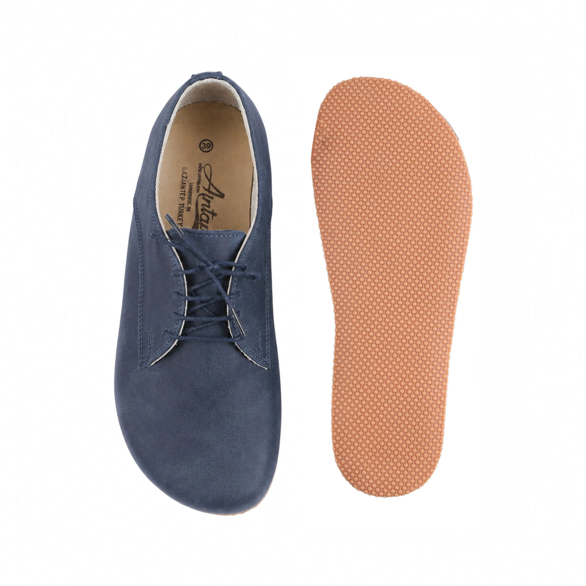 Crazy Barefoot Oxford Shoes – Rubber Sole – Navy Blue