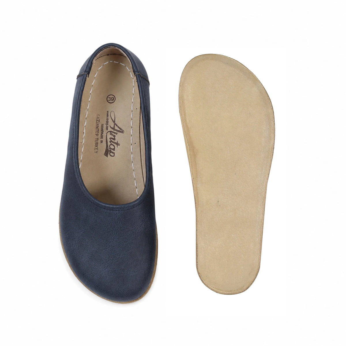 Crazy Barefoot Ballet Shoes – Classic Sole — Leather Sole – Navy Blue