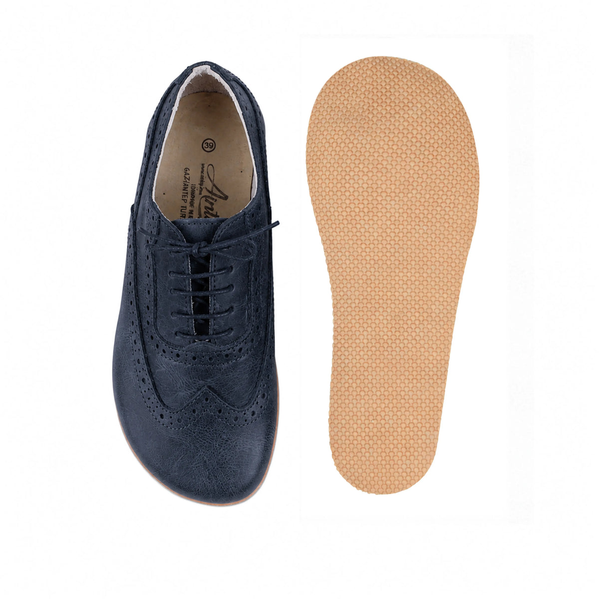 Crazy Barefoot Moccasin Shoes – Rubber Sole – Navy Blue