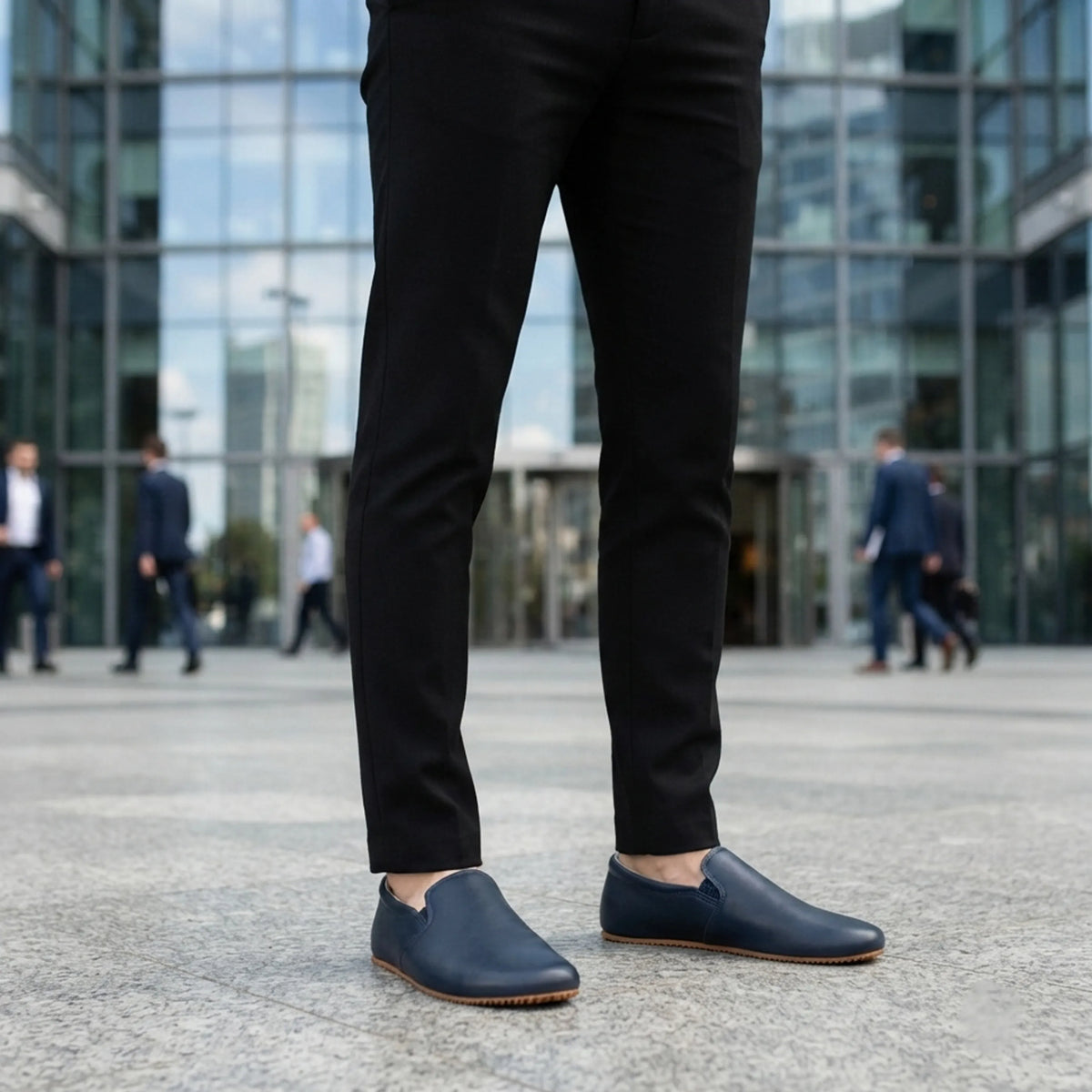 Smooth Barefoot Slip-On Shoes – Rubber Sole – Navy Blue