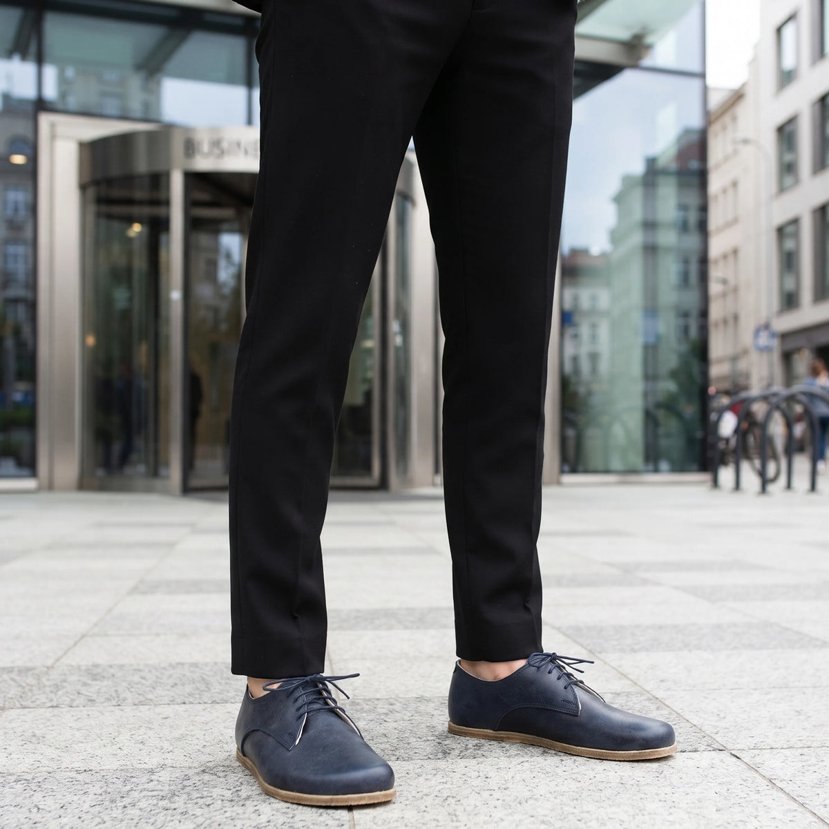 Crazy Barefoot Oxford Shoes – Classic Sole — Leather Sole – Navy Blue