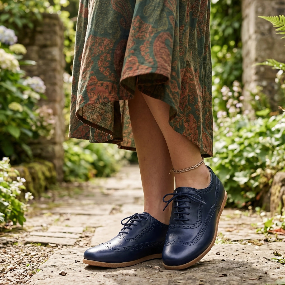 Smooth Barefoot Moccasin Shoes – Classic Sole — Leather Sole – Navy Blue
