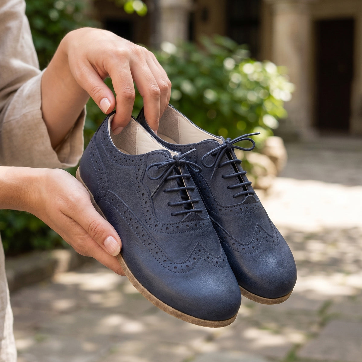 Crazy Barefoot Moccasin Shoes – Classic Sole — Leather Sole – Navy Blue