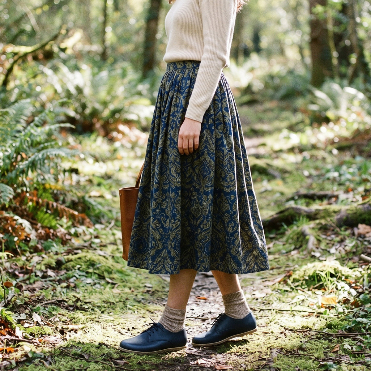 Smooth Barefoot Oxford Shoes – Classic Sole — Leather Sole – Navy Blue