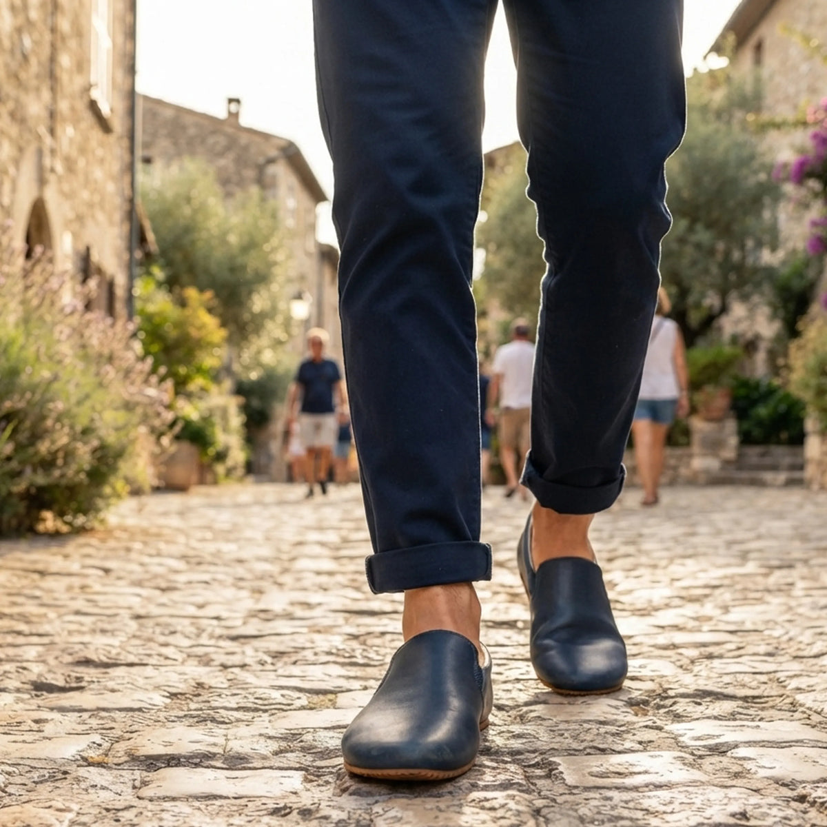 Smooth Barefoot Slip-On Shoes – Rubber Sole – Navy Blue
