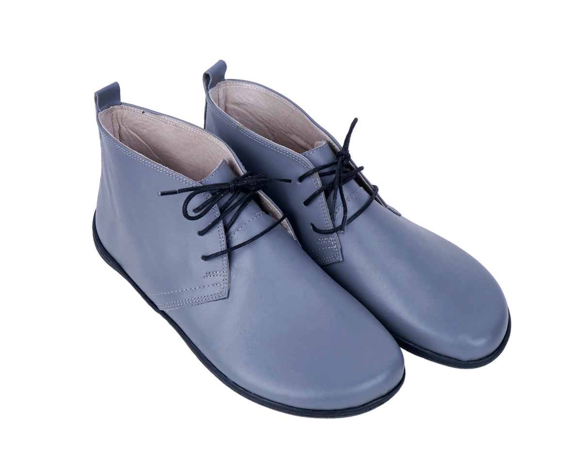 Smooth Barefoot Bootie Laces Shoes – 6 mm Rubber Sole – Gray