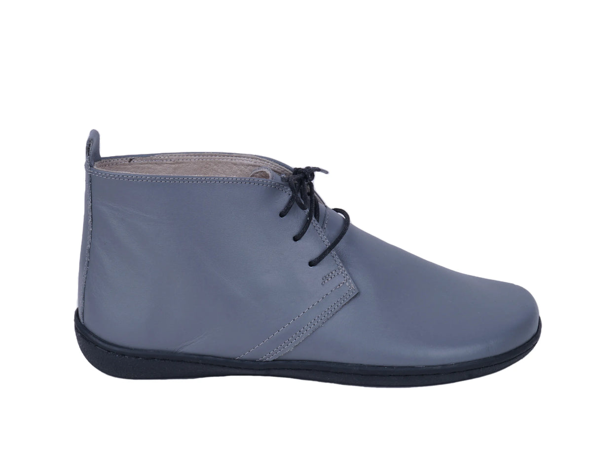 Smooth Barefoot Bootie Laces Shoes – 6 mm Rubber Sole – Gray
