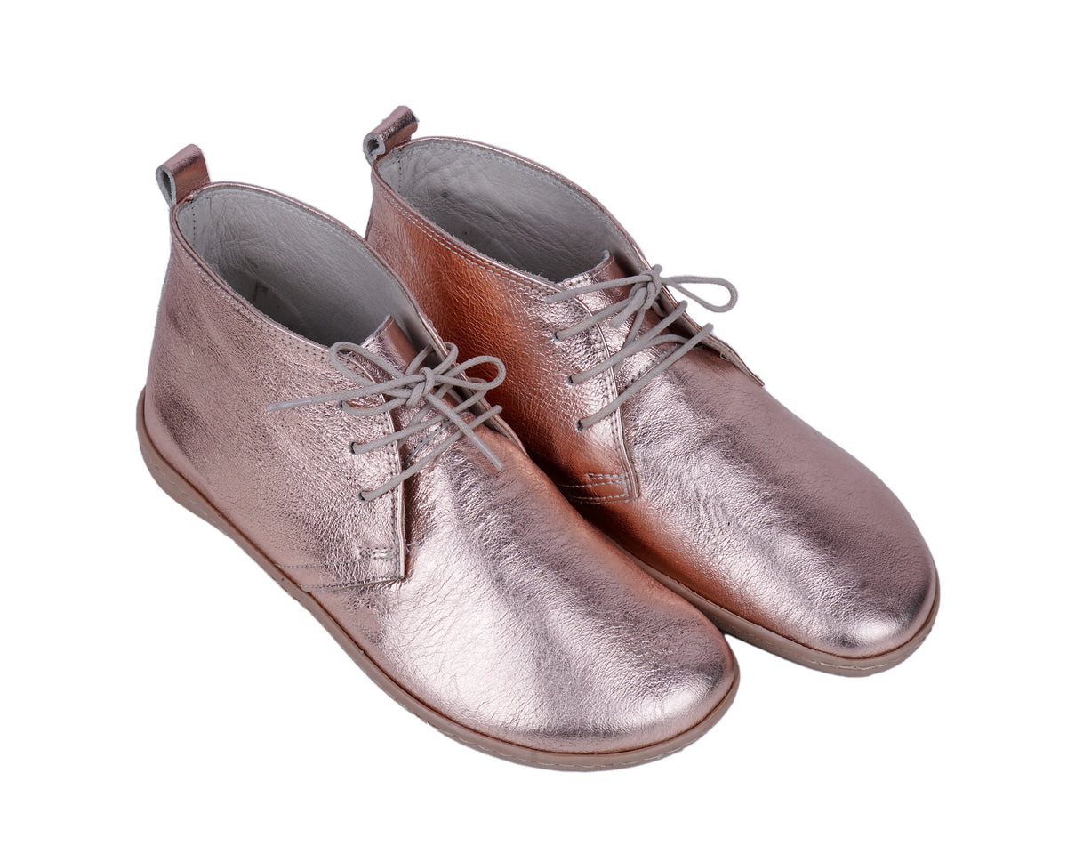 Bright Barefoot Bootie Laces Shoes – 6 mm Rubber Sole – Rose Gold