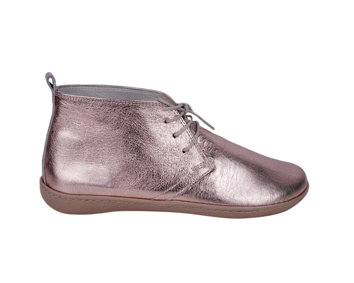 Bright Barefoot Bootie Laces Shoes – 6 mm Rubber Sole – Rose Gold
