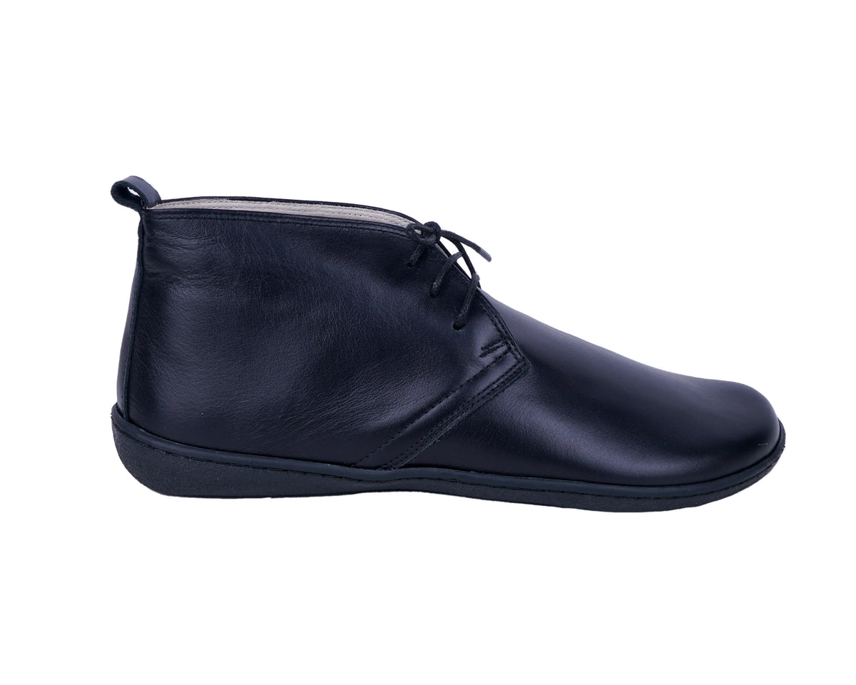 Smooth Barefoot Bootie Laces Shoes – 6 mm Rubber Sole – Black