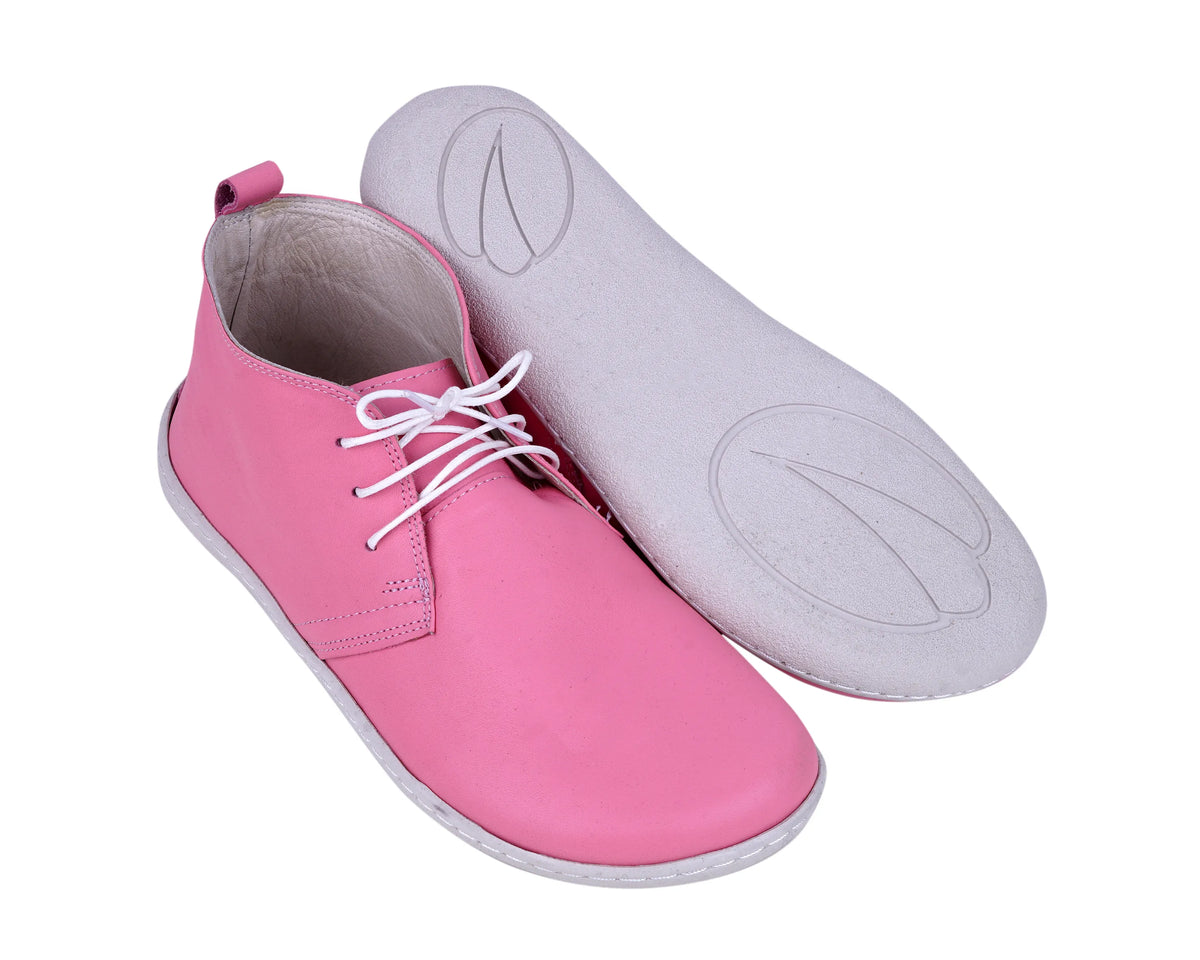 Smooth Barefoot Bootie Laces Shoes – 6mm Rubber Sole – Pink