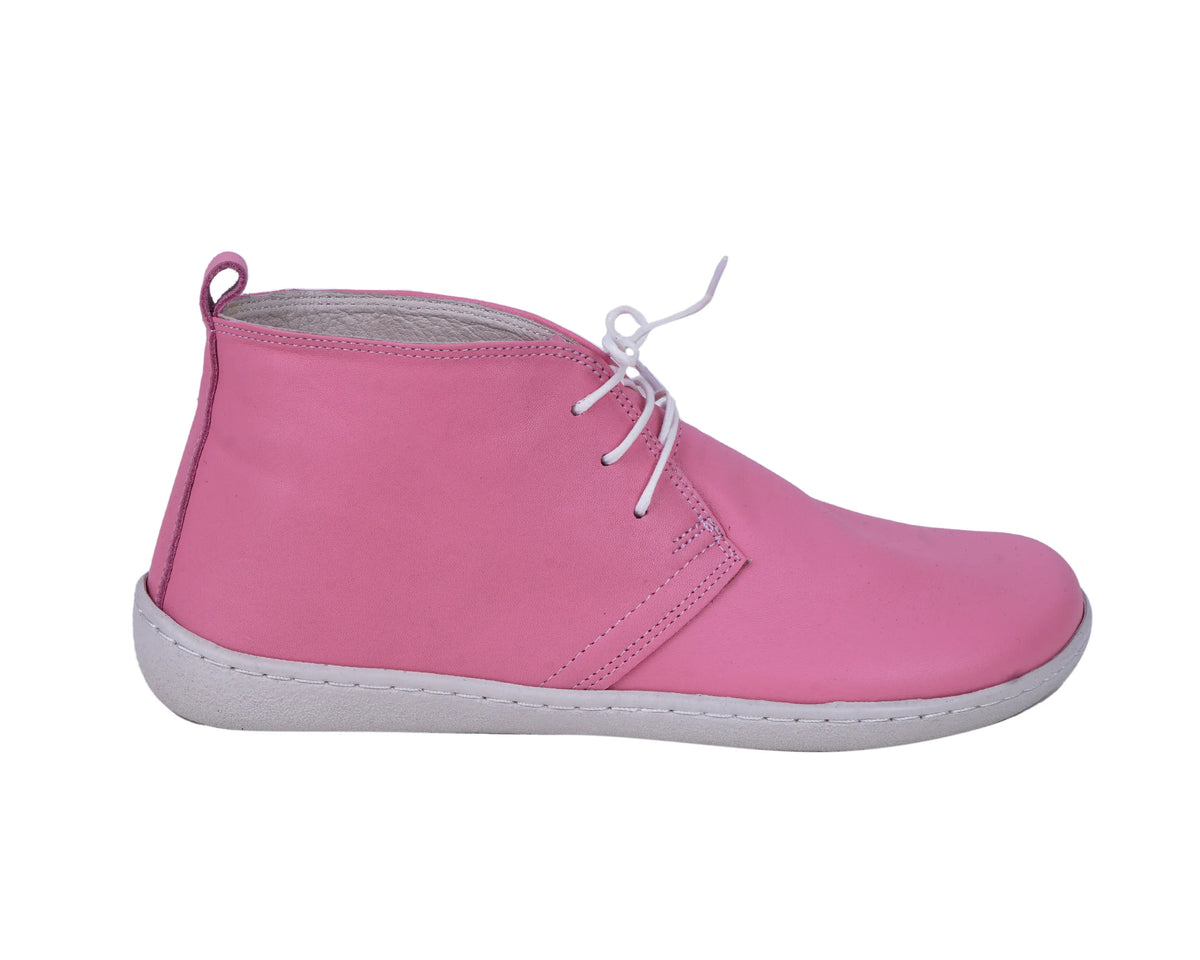 Smooth Barefoot Bootie Laces Shoes – 6mm Rubber Sole – Pink