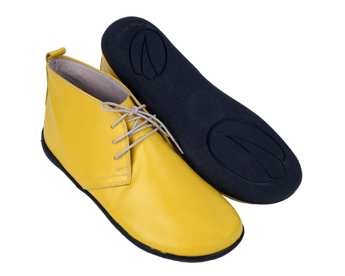 Smooth Barefoot Bootie Laces Shoes – 6 mm Rubber Sole – Yellow