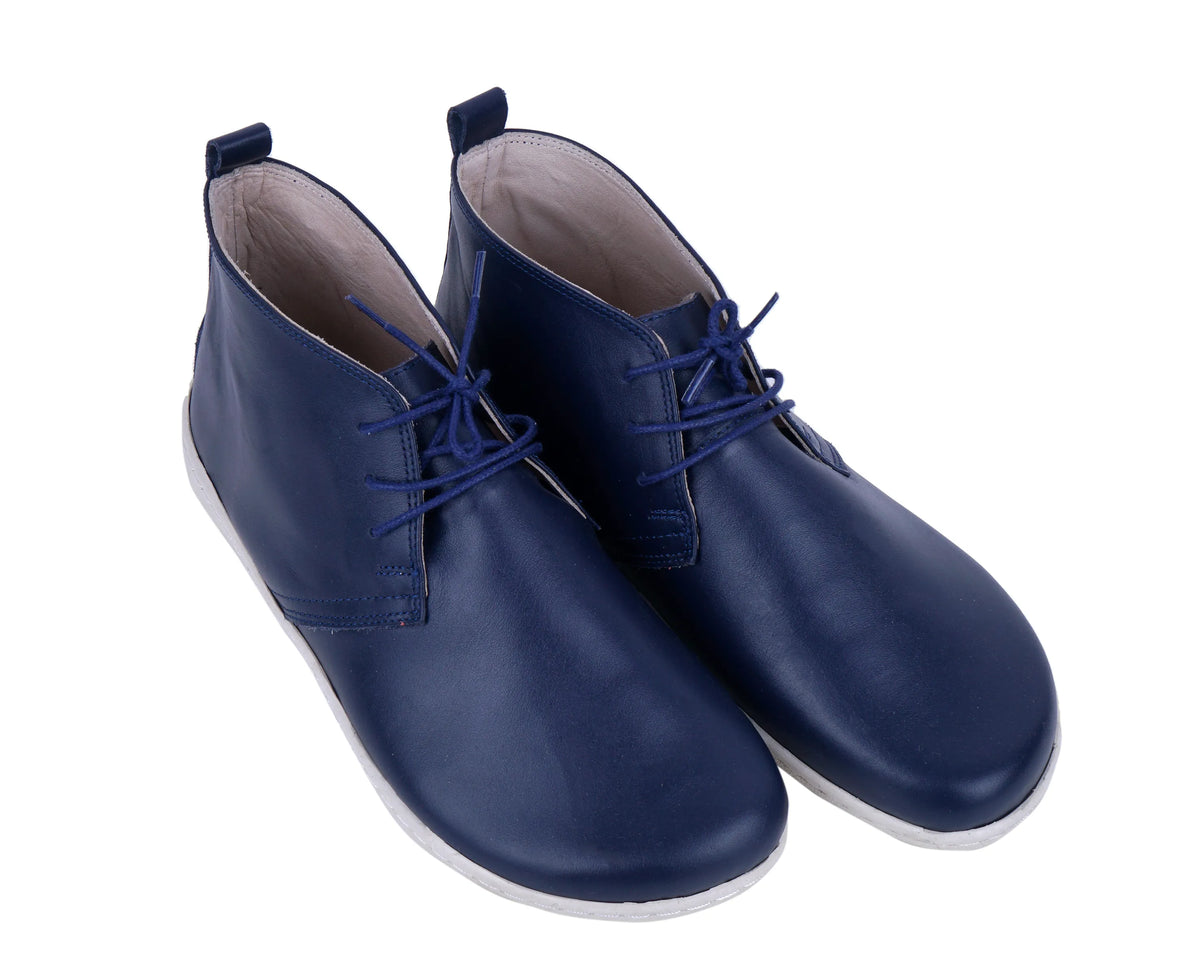 Smooth Barefoot Bootie Laces Shoes – 6 mm Rubber Sole – Navy Blue
