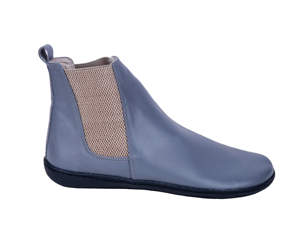 Smooth Barefoot Chelsea Boots Shoes – 6mm Rubber Sole – Gray