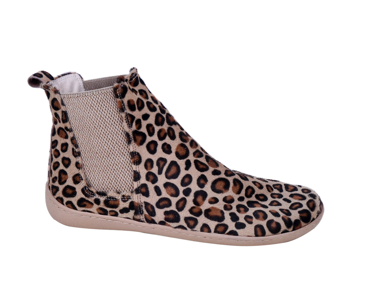 Hair Barefoot Chelsea Boots Shoes – 6mm Rubber Sole – Leopard