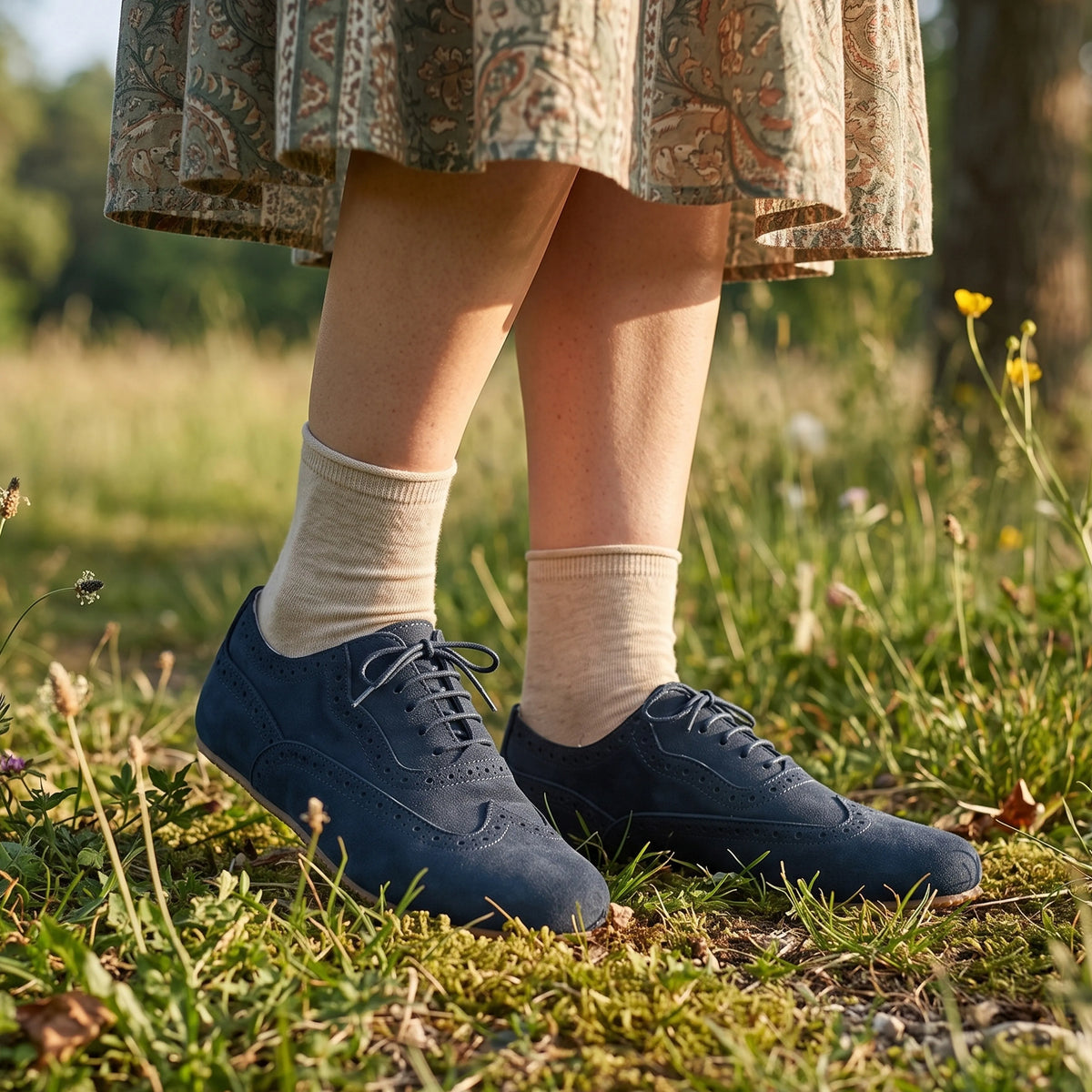 Nubuck Barefoot Moccasin Shoes – Rubber Sole – Jeans