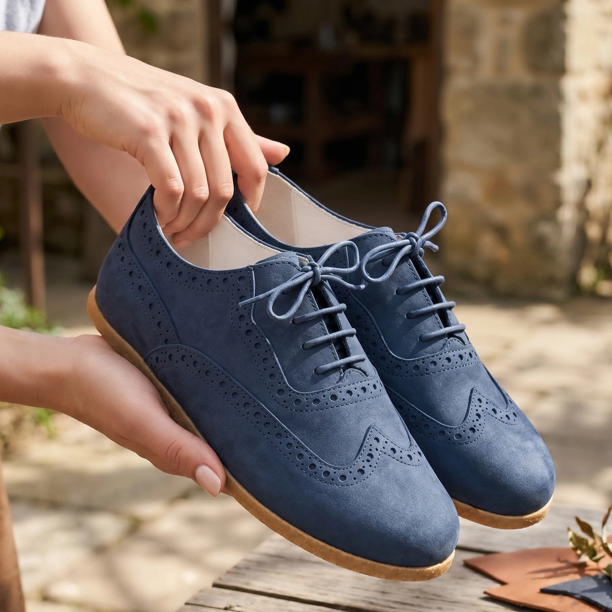 Nubuck Barefoot Moccasin Shoes – Classic Sole — Leather Sole – Jeans