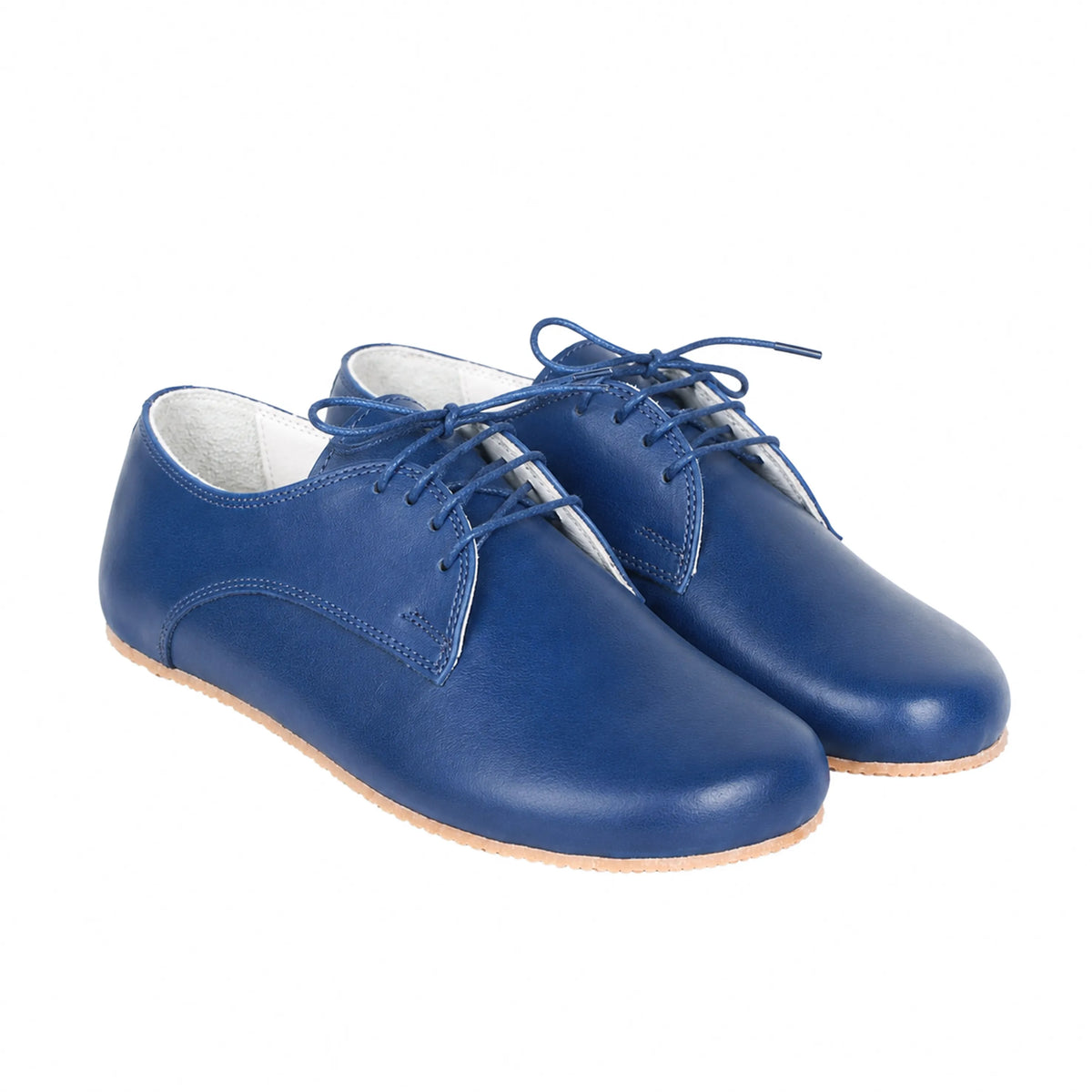 Smooth Barefoot Oxford Shoes – Rubber Sole – Bright Blue