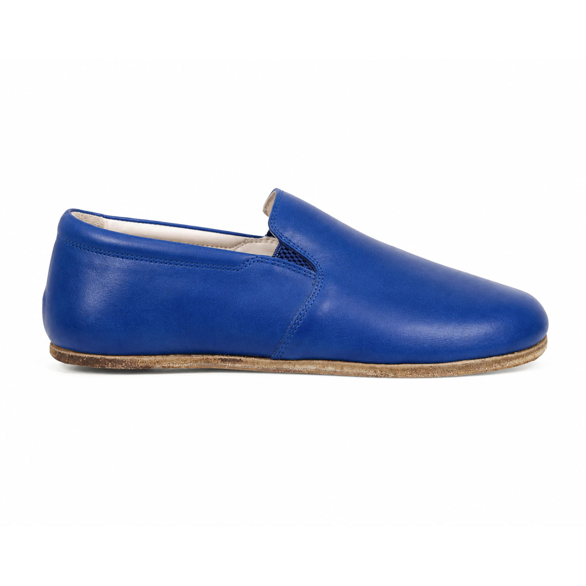 Smooth Barefoot Slip-On Shoes – Classic Sole — Leather Sole – Bright Blue