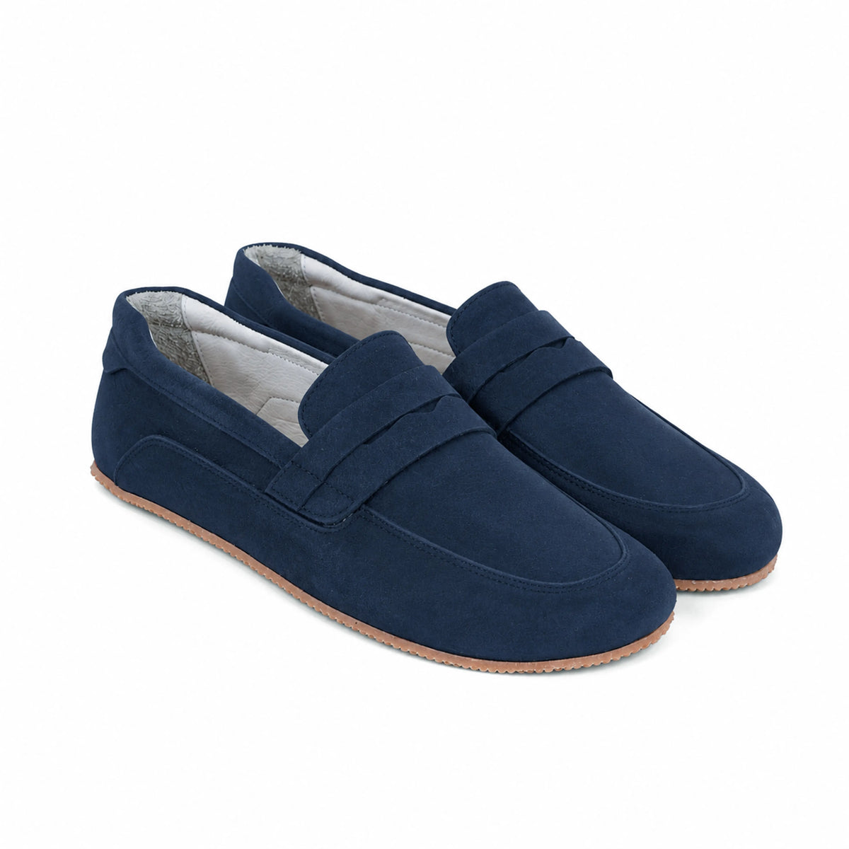 Nubuck Barefoot Penny Loafer Shoes – Rubber Sole – Jeans