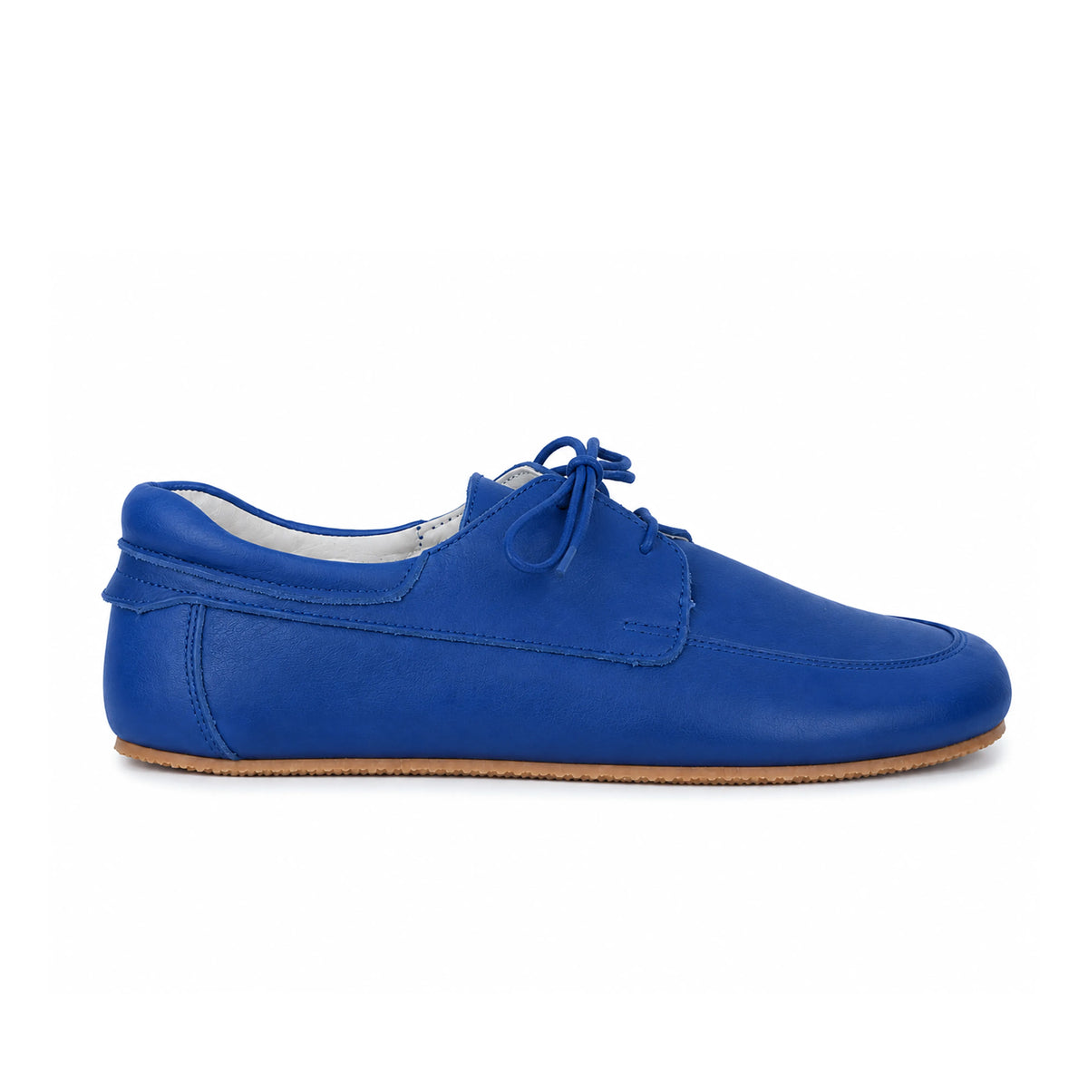 Smooth Barefoot Laces Penny Loafer Shoes – Rubber Sole – Bright Blue