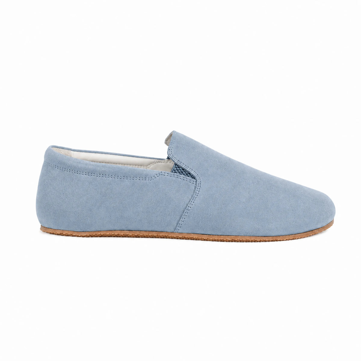 Suede Barefoot Slip-On Shoes – Rubber Sole – Baby Blue