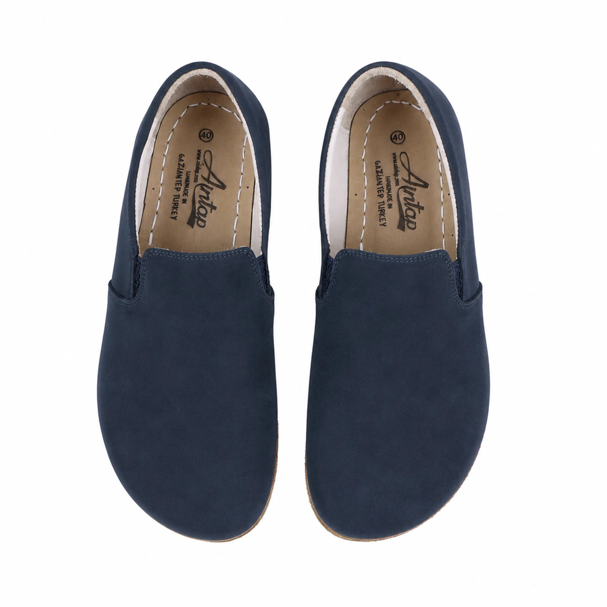 Nubuck Barefoot Slip-On Shoes – Classic Sole — Leather Sole – Jeans